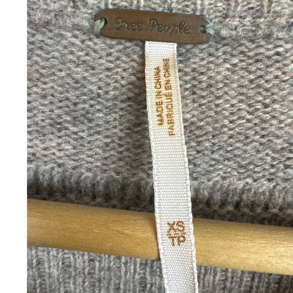 Free People Military Moments Wool Cardigan Sweater Boho Sweaters Size XS - Picture 7 of 9